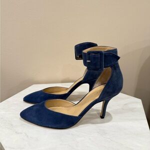 🔥Audrey Brooke Elegant Blue Suede Women's Heels Sz 5.5 Tru Size🔥